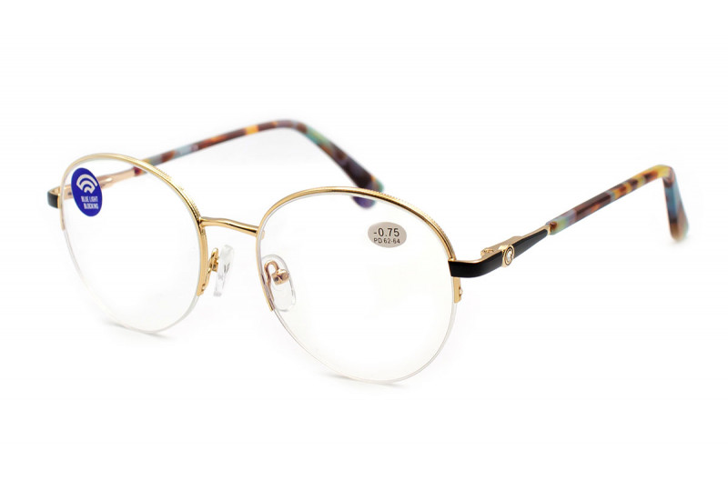 Круглые женские очки для зрения Gvest 23403 (-0,75 до -4,0)