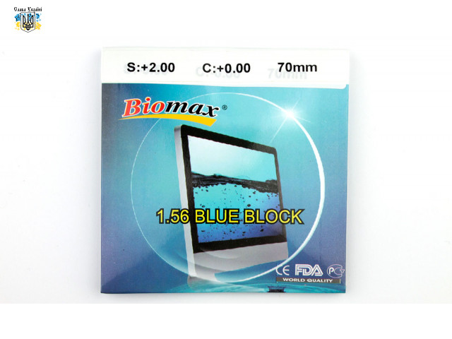 Полимерная стигматическая линза Biomax Blue Blocker 