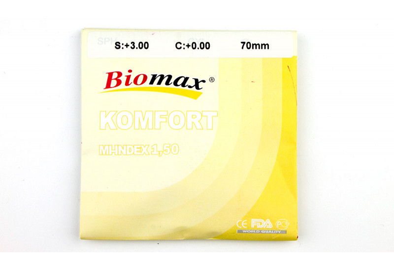 Полимерная линза Biomax антифара с антибликовым покрытием