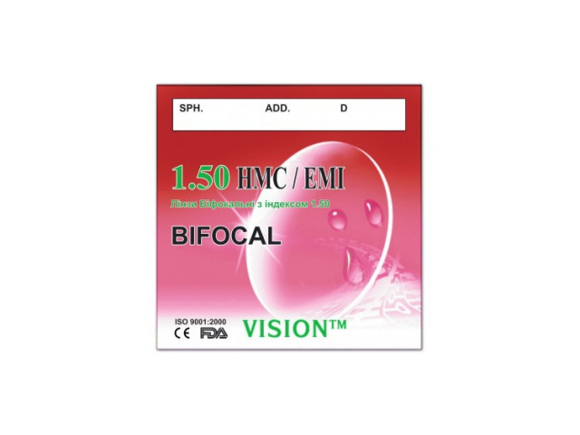 Полимерные линзы бифокальные Vision HMC/EMI с индексом 1.50