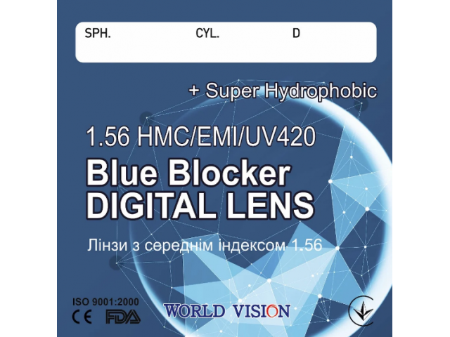 Компьютерные линзы для очков BLUEBLOCKER 1,56 HMC+EMI+UV420