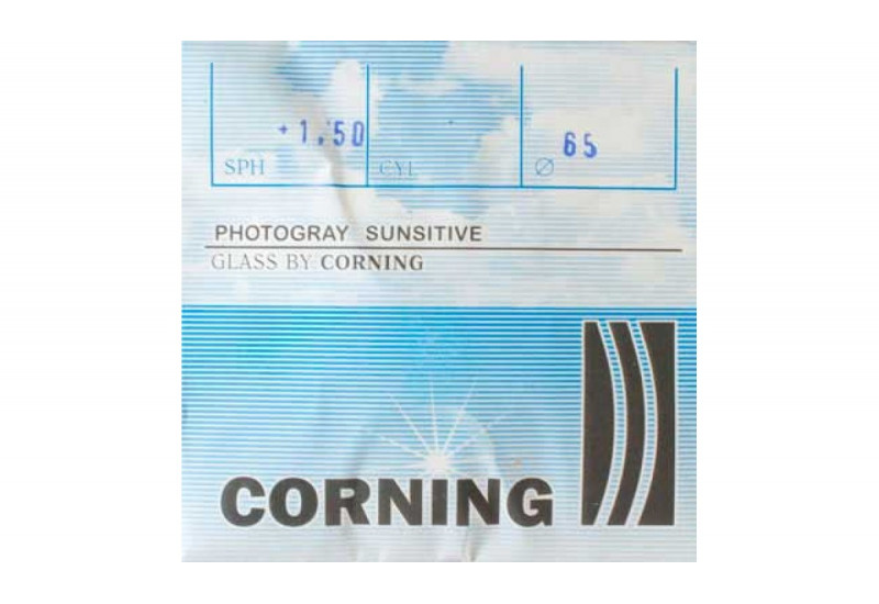 Фотохромные линзы для очков Corning (коричневое или серое затемнение). Франция.