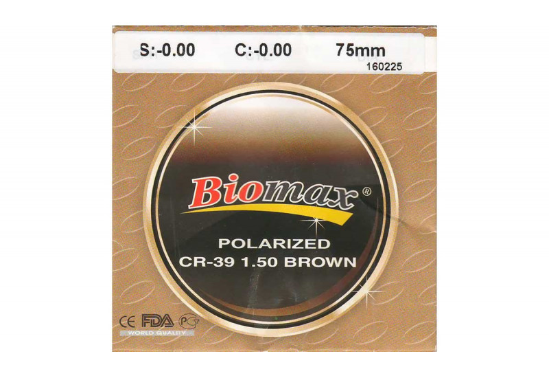Линзы полимерные Biomax поляризационные коричневые индекс 1,50