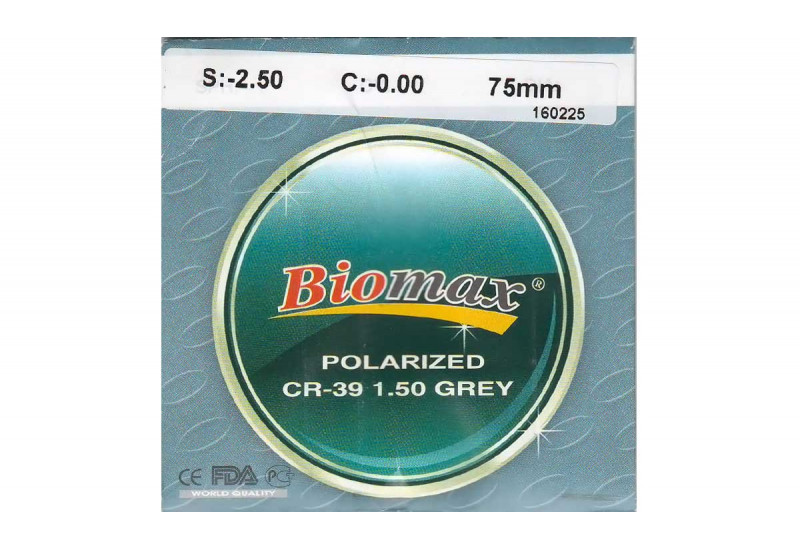 Линзы полимерные Biomax поляризационные серые индекс 1,50 